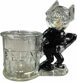 FELIX THE CAT GLASS CANDY CONTAINER