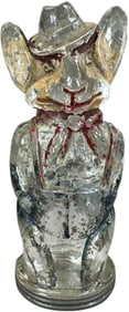 COWBOY BUNNY GLASS CANDY CONTAINER