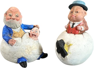 TWO FIGURE IN EGG CANDY CONTAINERS