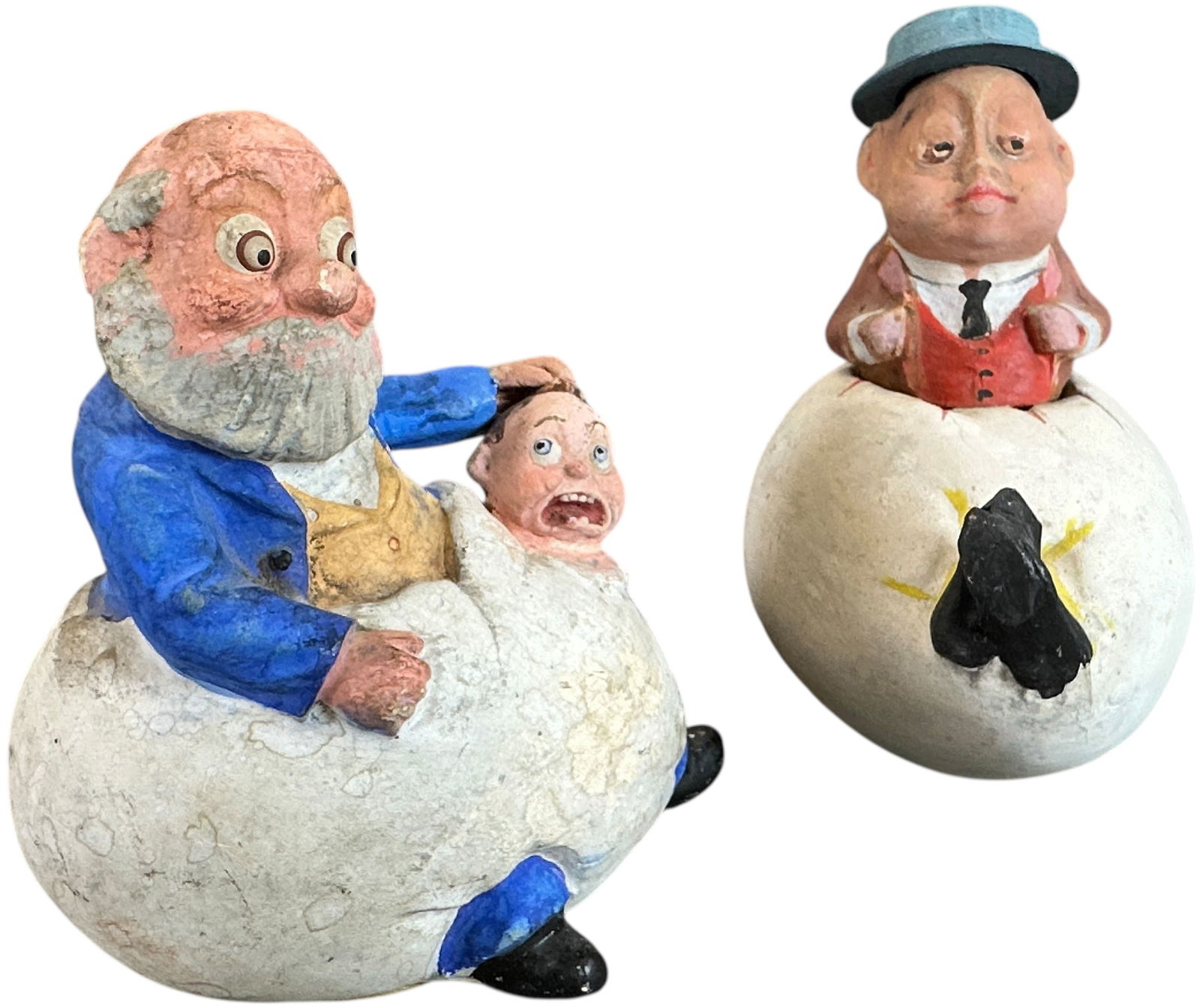 TWO FIGURE IN EGG CANDY CONTAINERS - 2