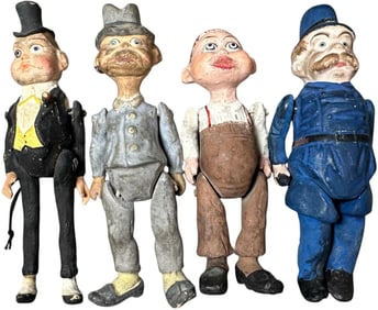 FOUR GERMAN JOINTED COMPOSITION COMIC CHARACTERS