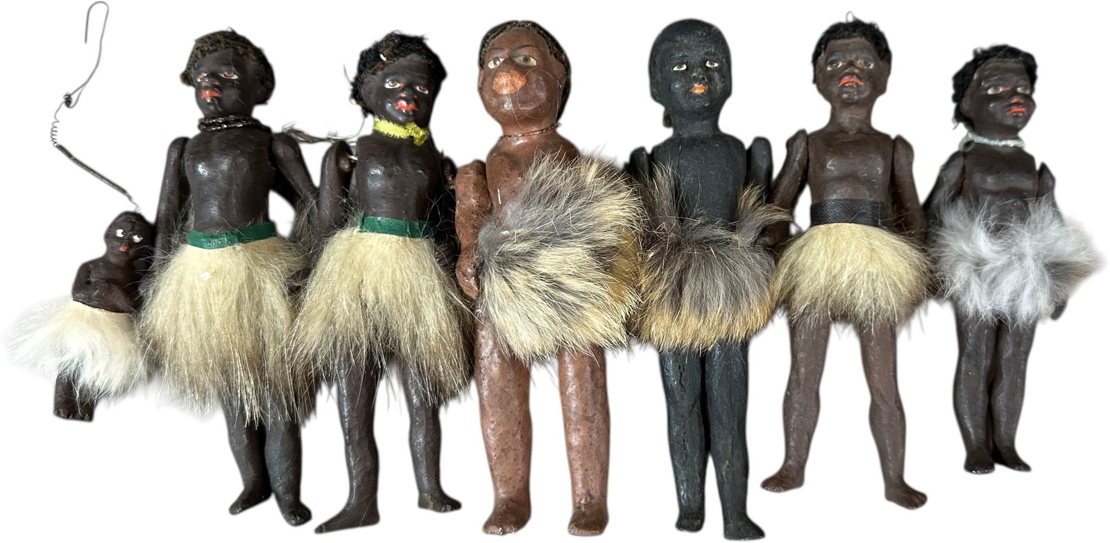 SEVEN NATIVE COMPOSITION FIGURES: 1395. SEVEN NATIVE COMPOSITION FIGURES | All in nice condition. Provenance: Beth Karp Collection. | 6.5" h. | All in nice condition, little age dust, (Excellent Condition) | $500 - $800