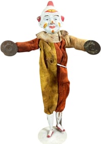 GERMAN HAND SQUEEZE CLOWN CYMBAL TOY