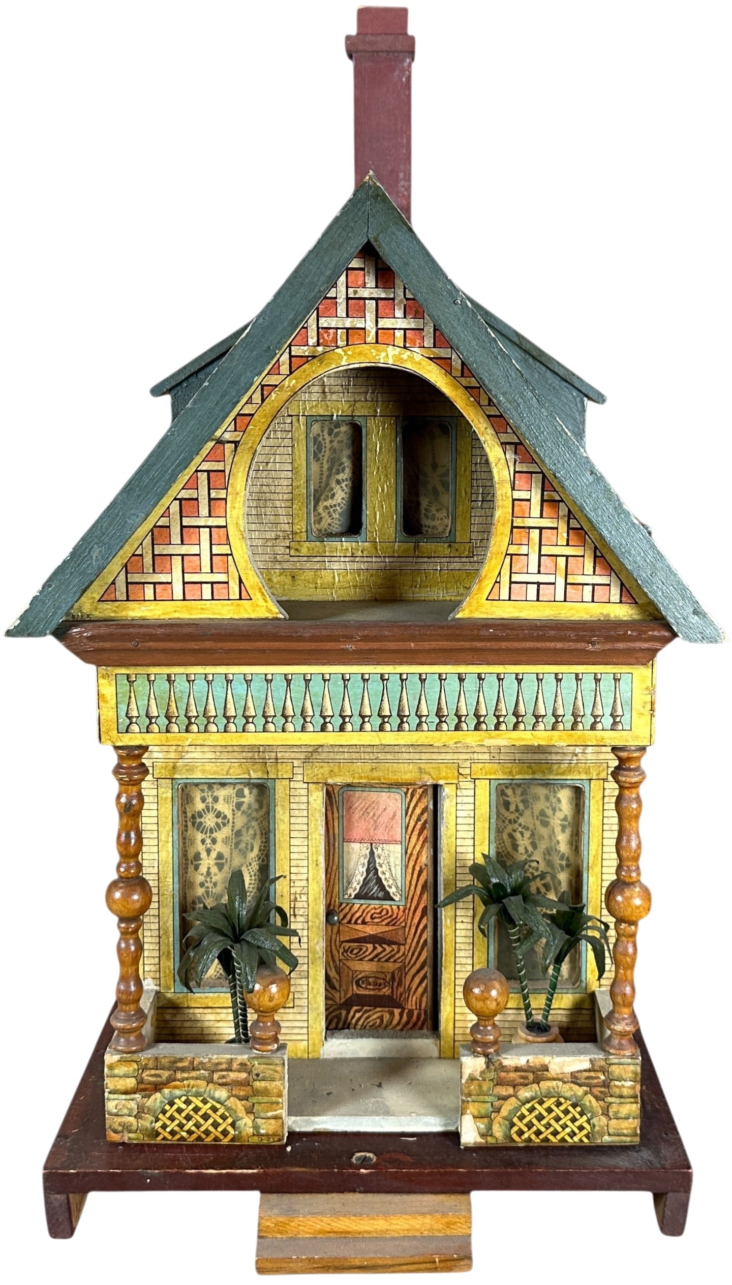 BLISS KEYHOLE DOLLHOUSE: 1418. BLISS KEYHOLE DOLLHOUSE | Provenance: David Bausch Collection. | 10" l. x 20" h. | (Excellent Condition) | $600 - $1,000