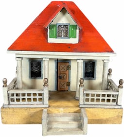 RED ROOF COTTAGE W/ FENCE DOLLHOUSE