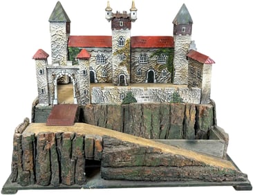 EARLY GERMAN CASTLE W/ BRIDGE