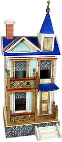 GOTTSCHALK BLUE ROOF HOUSE W/ ELEVATOR: 1437. GOTTSCHALK BLUE ROOF HOUSE W/ ELEVATOR | Germany, desirable blue roof example, made for French market. | 23" h. | In all original (Excellent to Pristine Condition) | $1,000 - $1,800