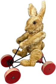 RABBIT ON WHEELS PULL TOY