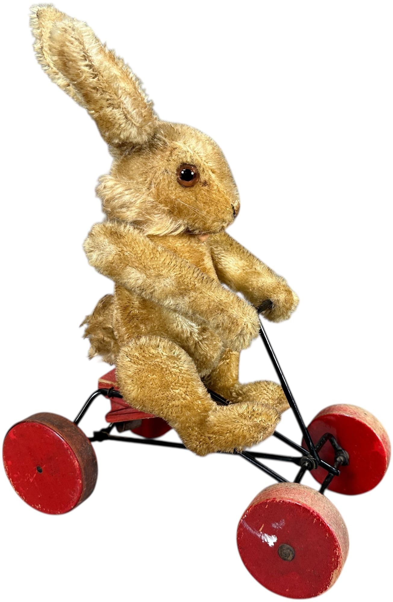 RABBIT ON WHEELS PULL TOY - 6