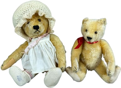 TWO STEIFF APRICOT BEARS