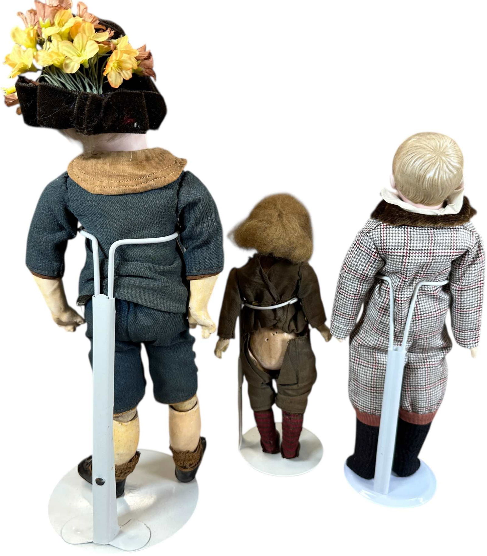THREE GERMAN BISQUE HEAD BOY DOLLS - 8