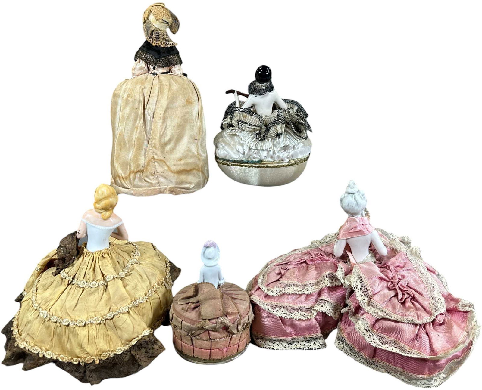 FIVE UNIQUE HALF-DOLL TYPE COMPLETE ASSEMBLAGES - 7