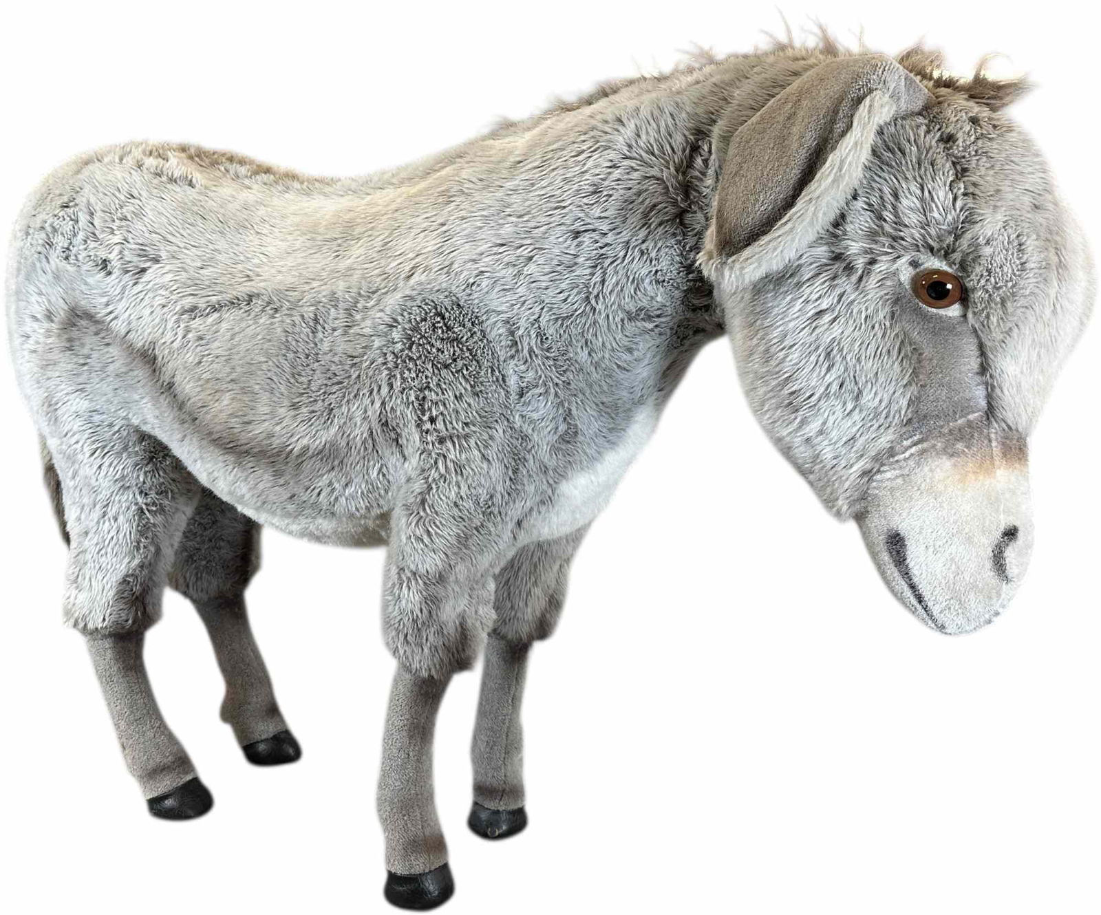 STEIFF LIFE SIZE PLUSH DONKEY: 1530. STEIFF LIFE SIZE PLUSH DONKEY | 55 x 32" lh. | (Pristine Condition) | $500 - $1,000
