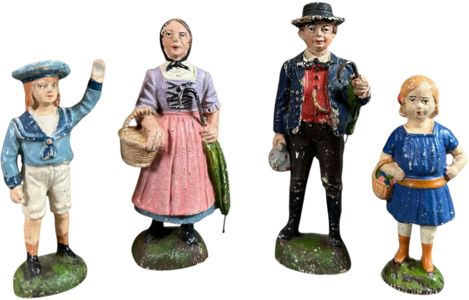 FOUR LARGE ELASTOLIN RR CIVILIANS (1 of 3)