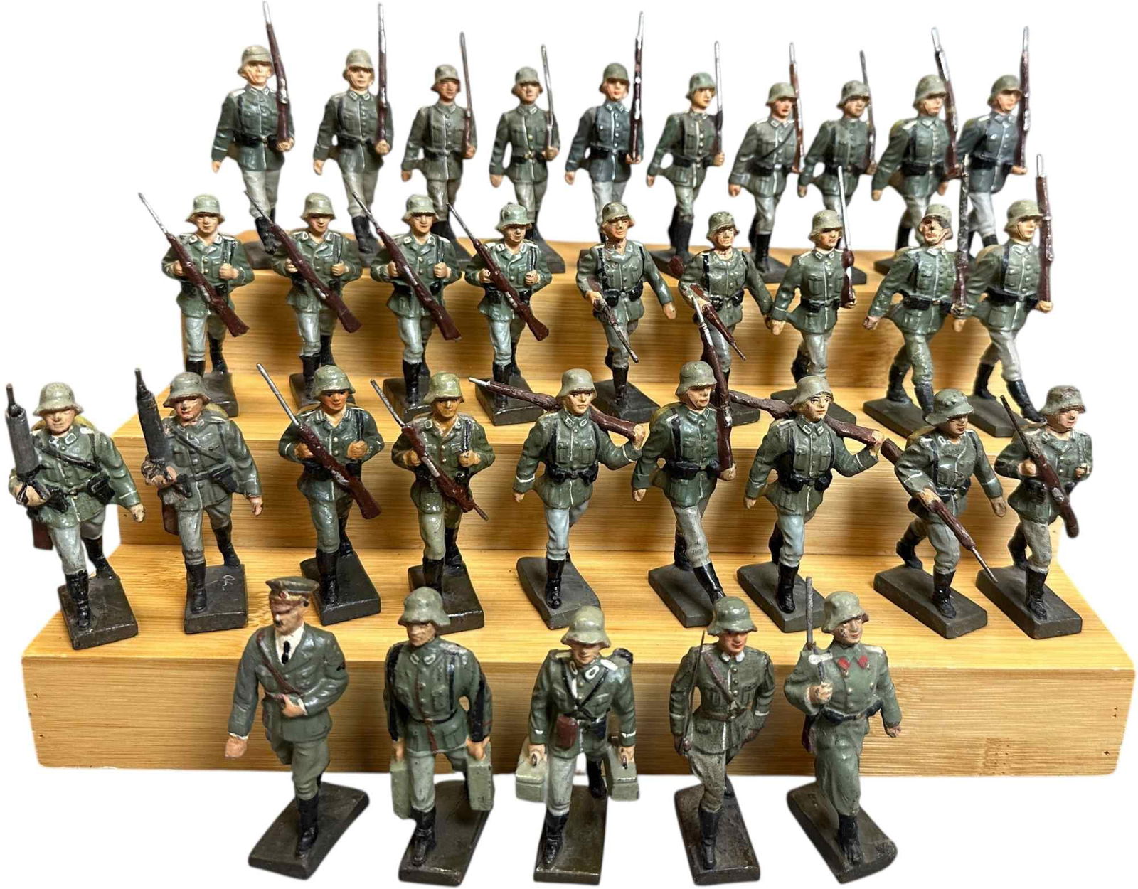 LARGE GROUP OF MARCHING GERMANS W/ HITLER (1 of 5)