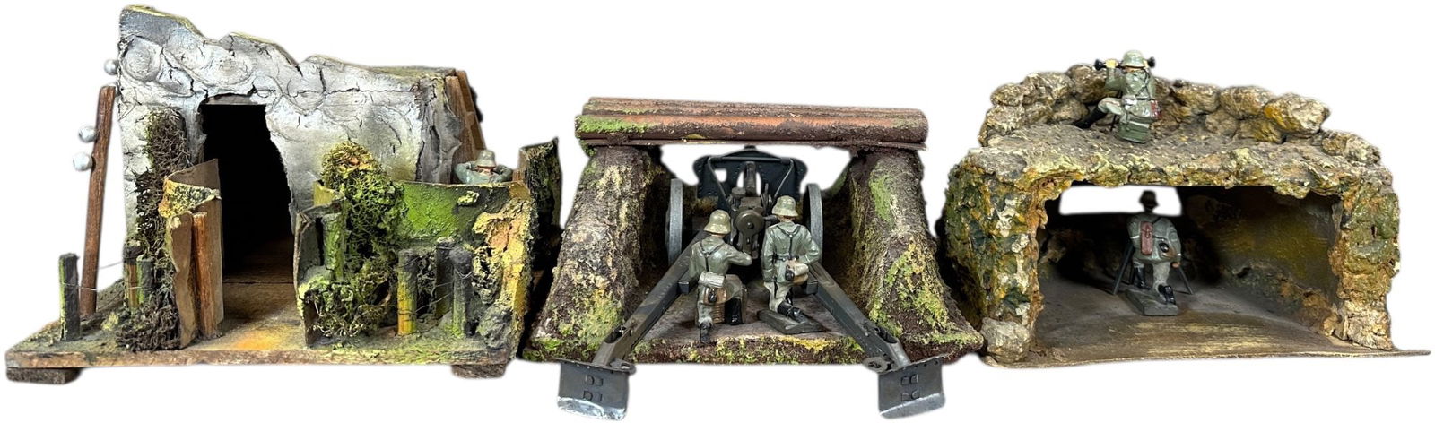 GERMAN COMPOSITION BUNKERS W/ FIGURES & GUN (1 of 15)