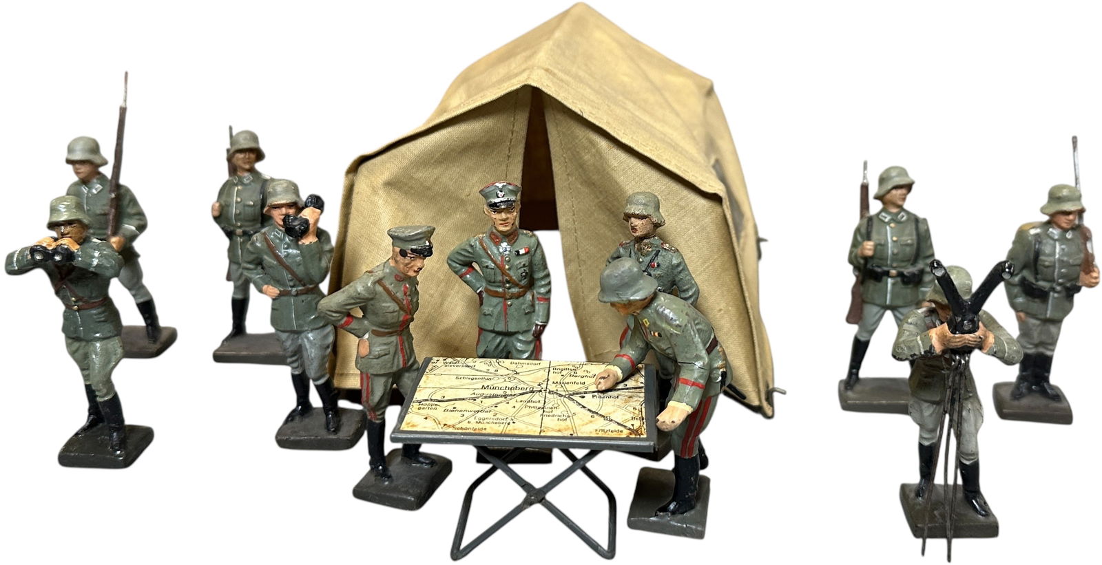 LINEOL GERMAN ARMY HEADQUARTERS GROUP: 103. LINEOL GERMAN ARMY HEADQUARTERS GROUP | 75mm | CULTURAL DISCLAIMER: Items related to World War II, including those bearing Nazi imagery, are presented strictly for their historical and collectibl