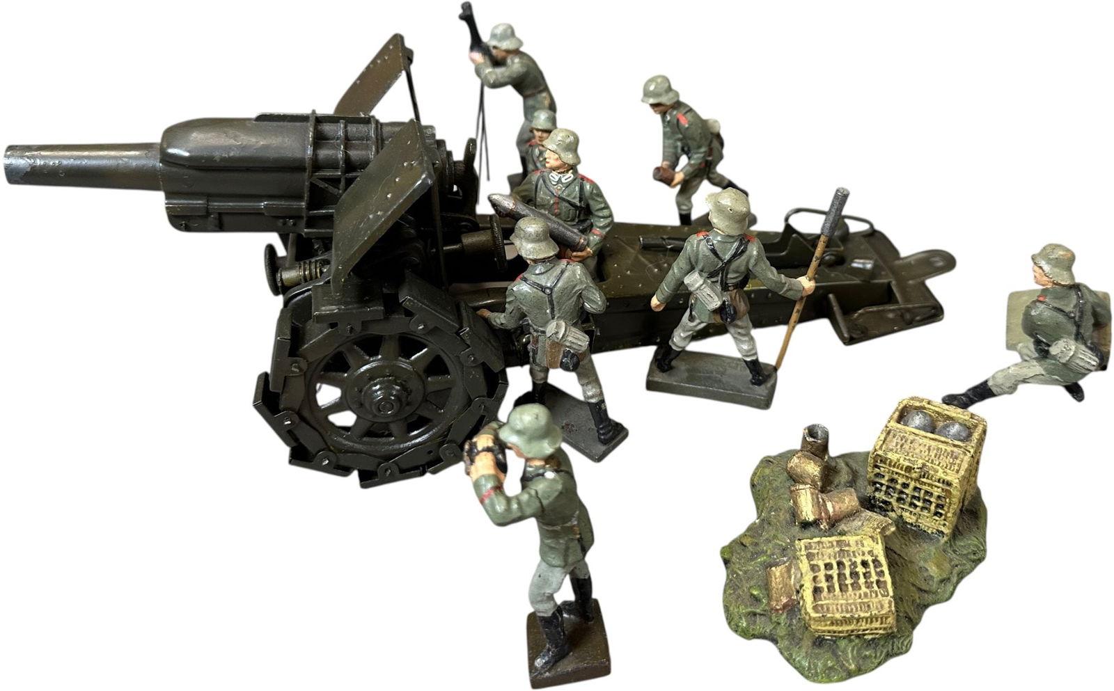 LINEOL LARGE FIELD GUN W/ ARTILLERY CREW (1 of 6)