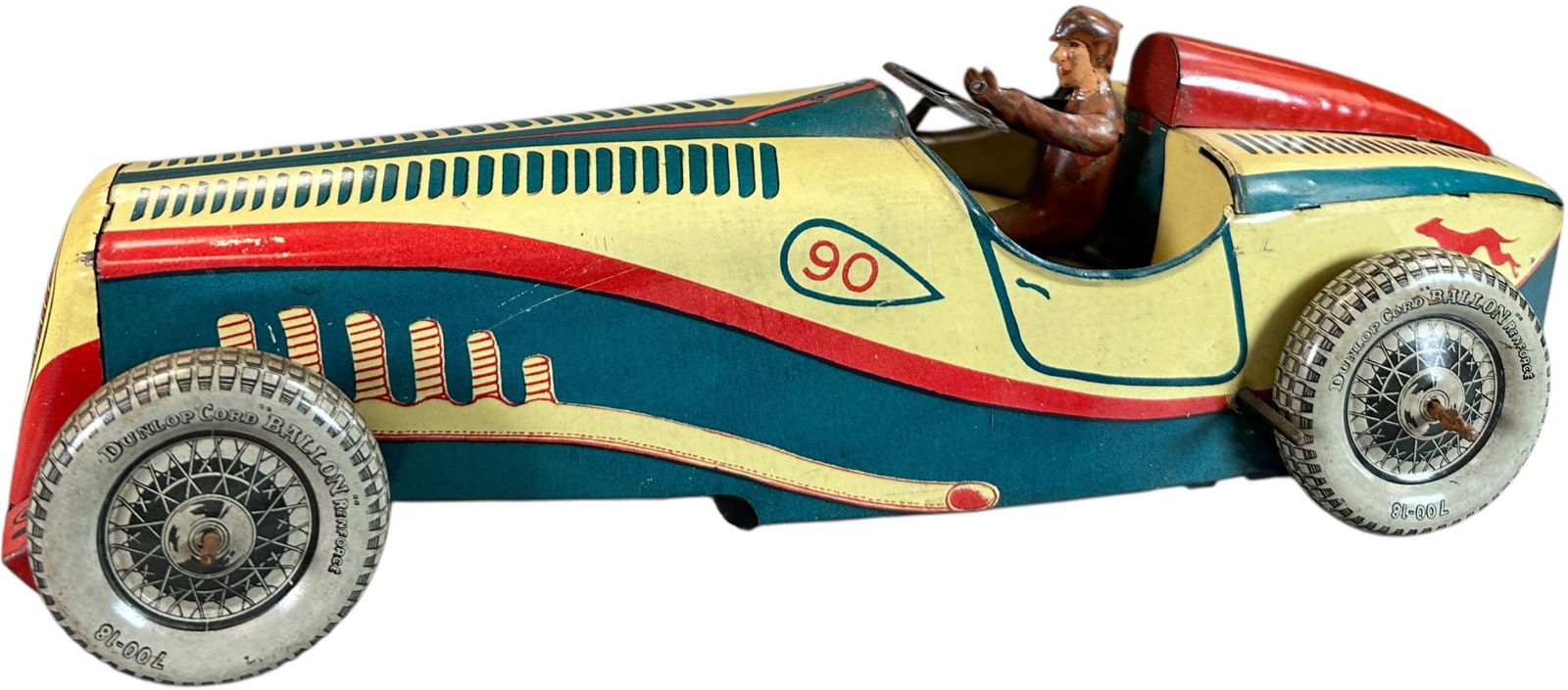 CHARLES ROSSIGNOL #90 RACER: 124. CHARLES ROSSIGNOL #90 RACER | France, wind-up motor driven. | 15.5" l. | (Excellent Condition) | $500 - $1,000