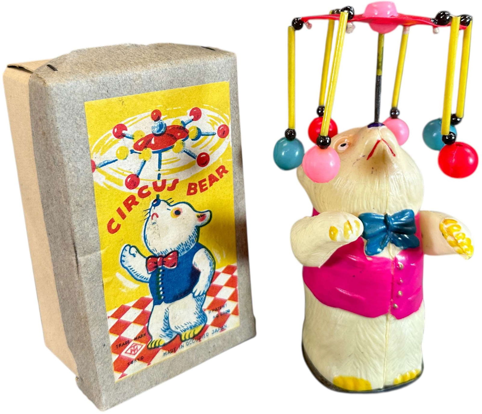BOXED CELLULOID JAPANESE CIRCUS BEAR (1 of 6)