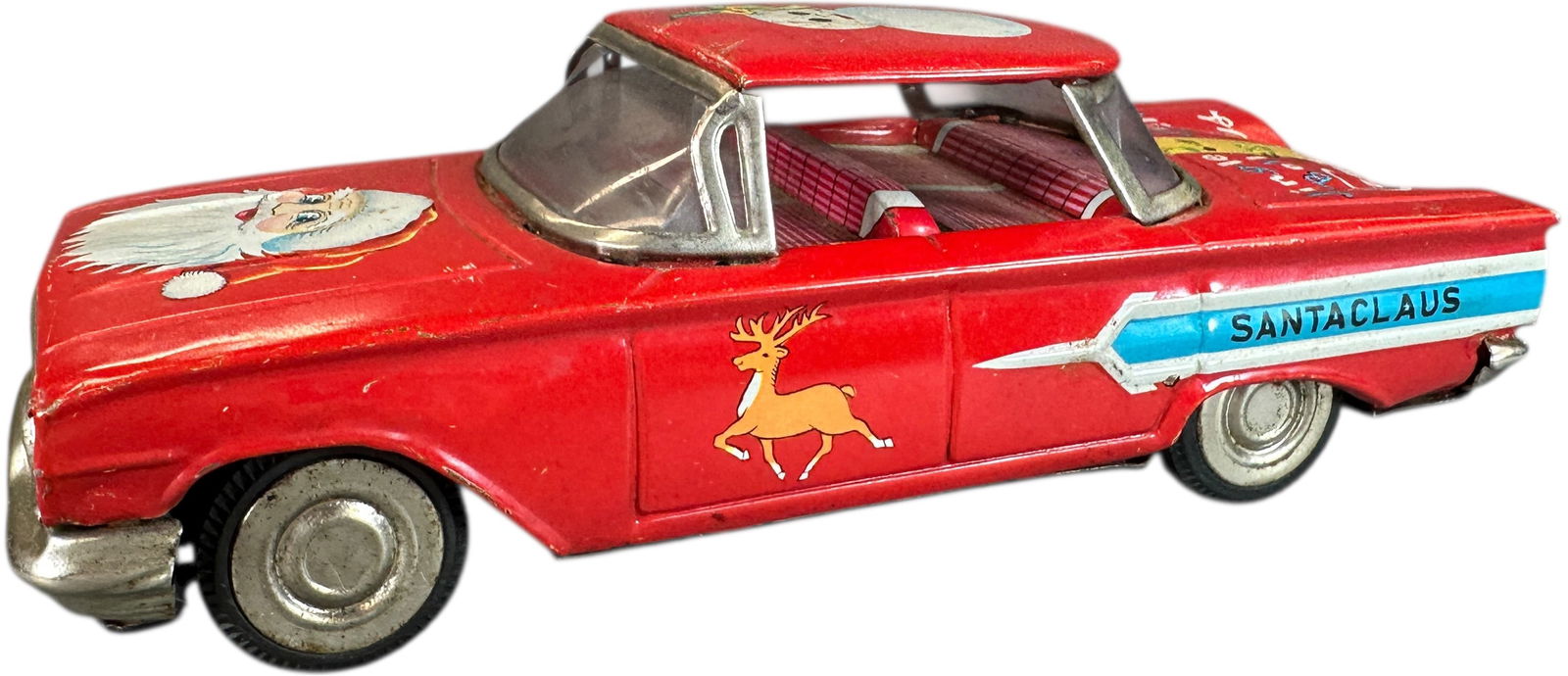 JAPANESE ICHIKO FRICTION SANTA CLAUS CAR (1 of 10)
