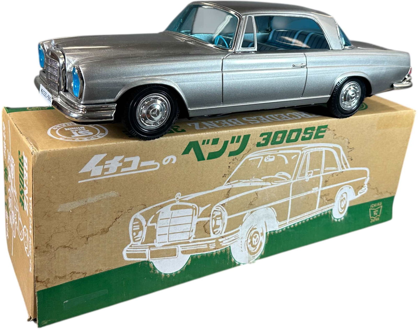LARGE BOXED ICHIKO 300SE MERCEDES: 176. LARGE BOXED ICHIKO 300SE MERCEDES | Japan. Friction motor driven. | 24" l. | (Near Mint Condition) | $150 - $300
