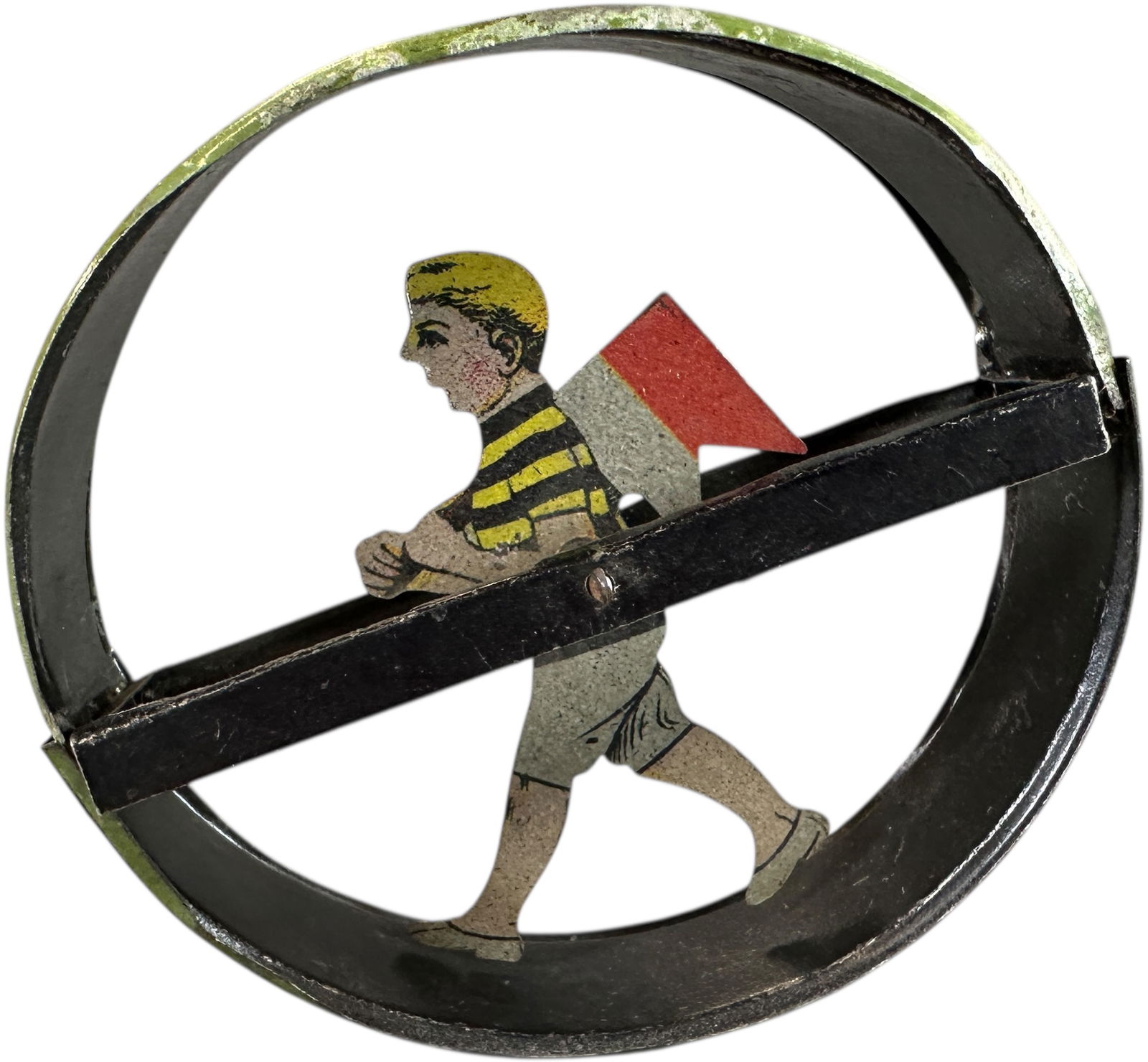 CHICAGO SOUVENIR HOOP PENNY TOY: 260. CHICAGO SOUVENIR HOOP PENNY TOY | 3" h. | (Excellent to Pristine Condition) | $250 - $500