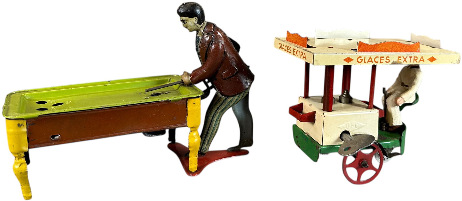 GERMAN BILLIARDS PLAYER W/ FRENCH CYCLE CART (1 of 5)