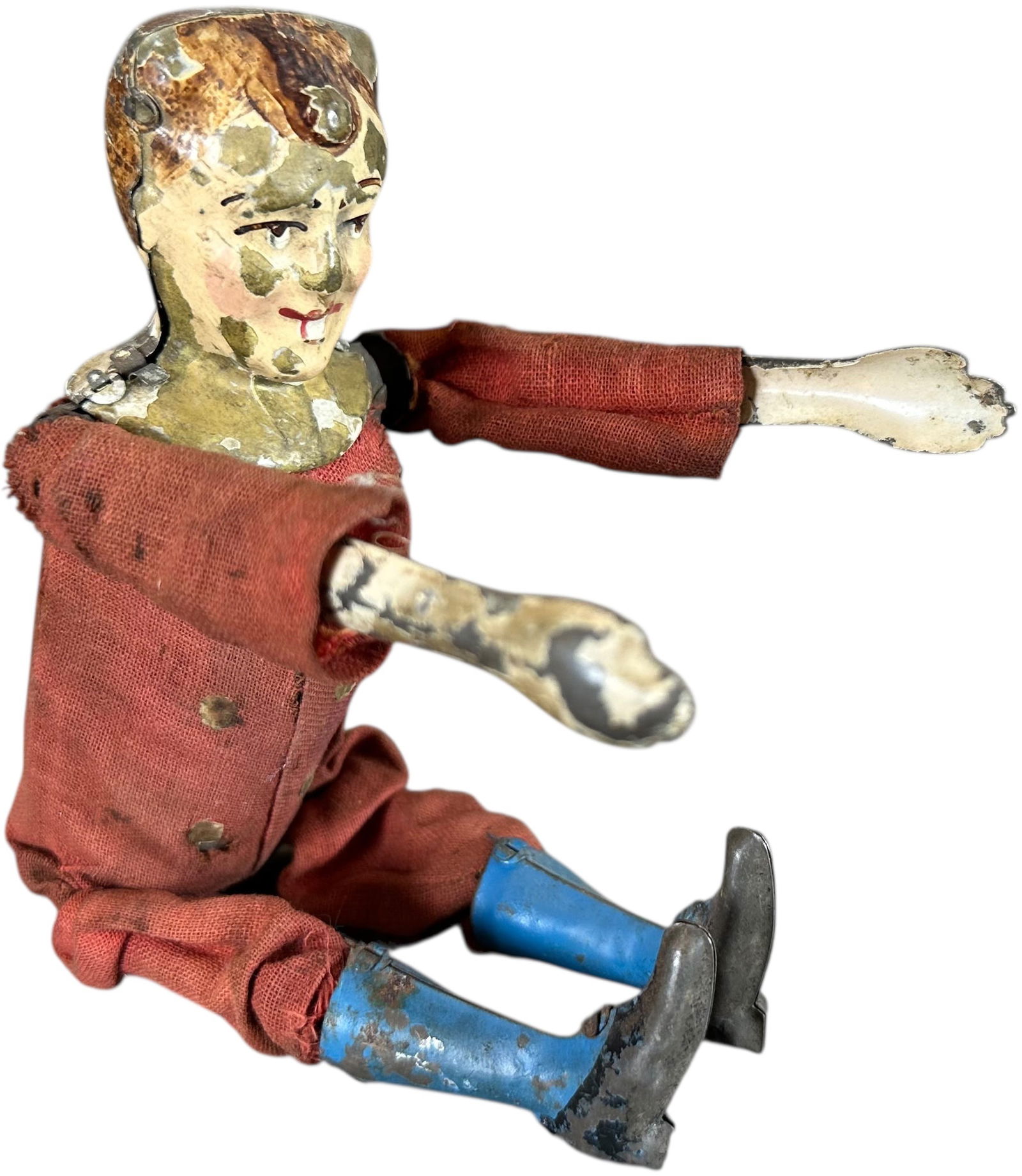 FERNAND MARTIN TUMBLING ACROBAT: 309. FERNAND MARTIN TUMBLING ACROBAT | France, c. 1908, "Le Petit Culbuteru". | 8.5" h. | Original in (Very Good Condition) | $200 - $400