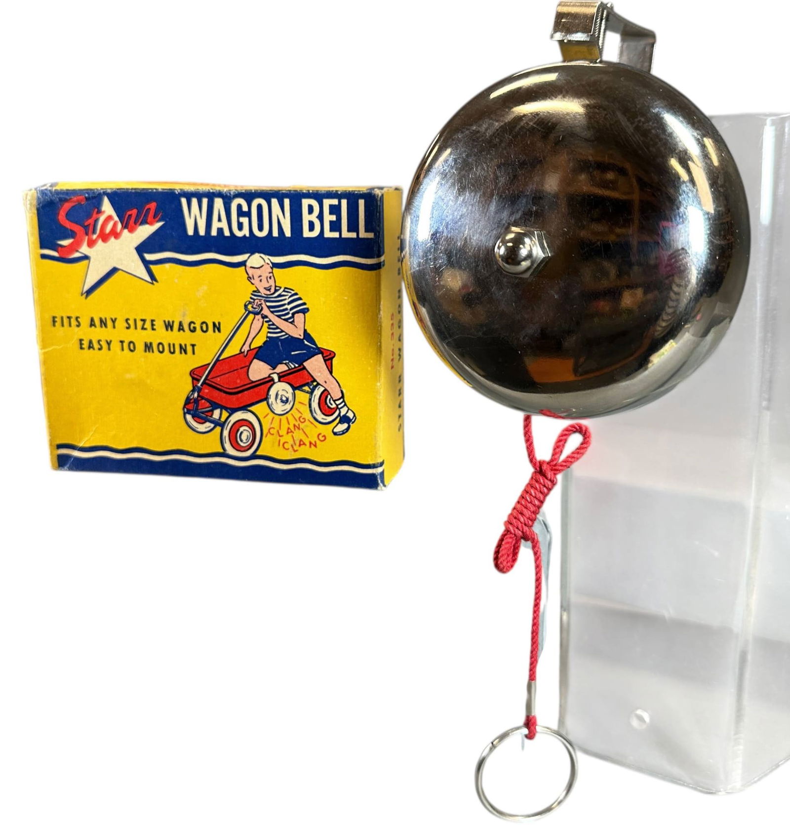 BOXED STARR WAGON BELL: 358. BOXED STARR WAGON BELL | 4" l. | (Excellent Condition) | $50 - $100