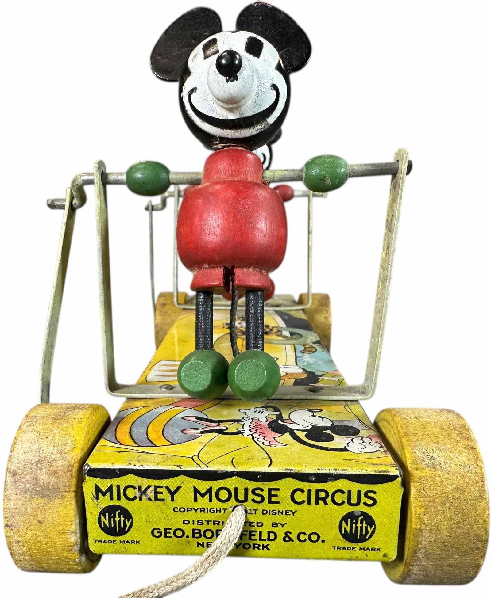 NIFTY MICKEY MOUSE CIRCUS PULL TOY - 8