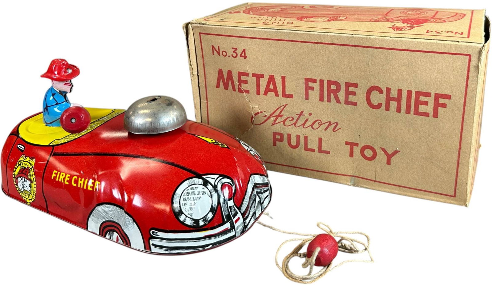 BOXED T. COHN INC FIRE CHIEF PULL TOY (1 of 7)