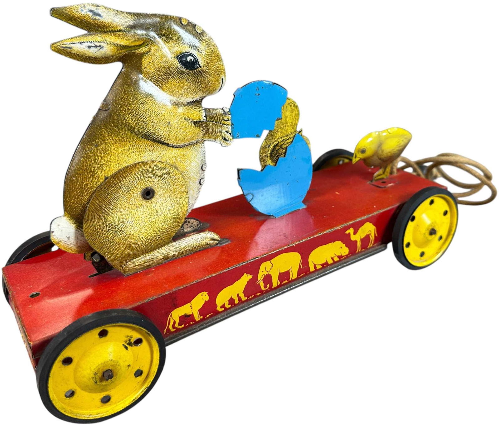 WOLVERINE RABBIT & CHICK EGG PULL TOY - 3