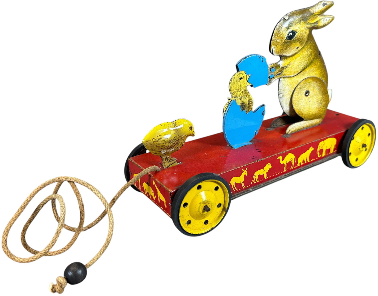 WOLVERINE RABBIT & CHICK EGG PULL TOY - 6