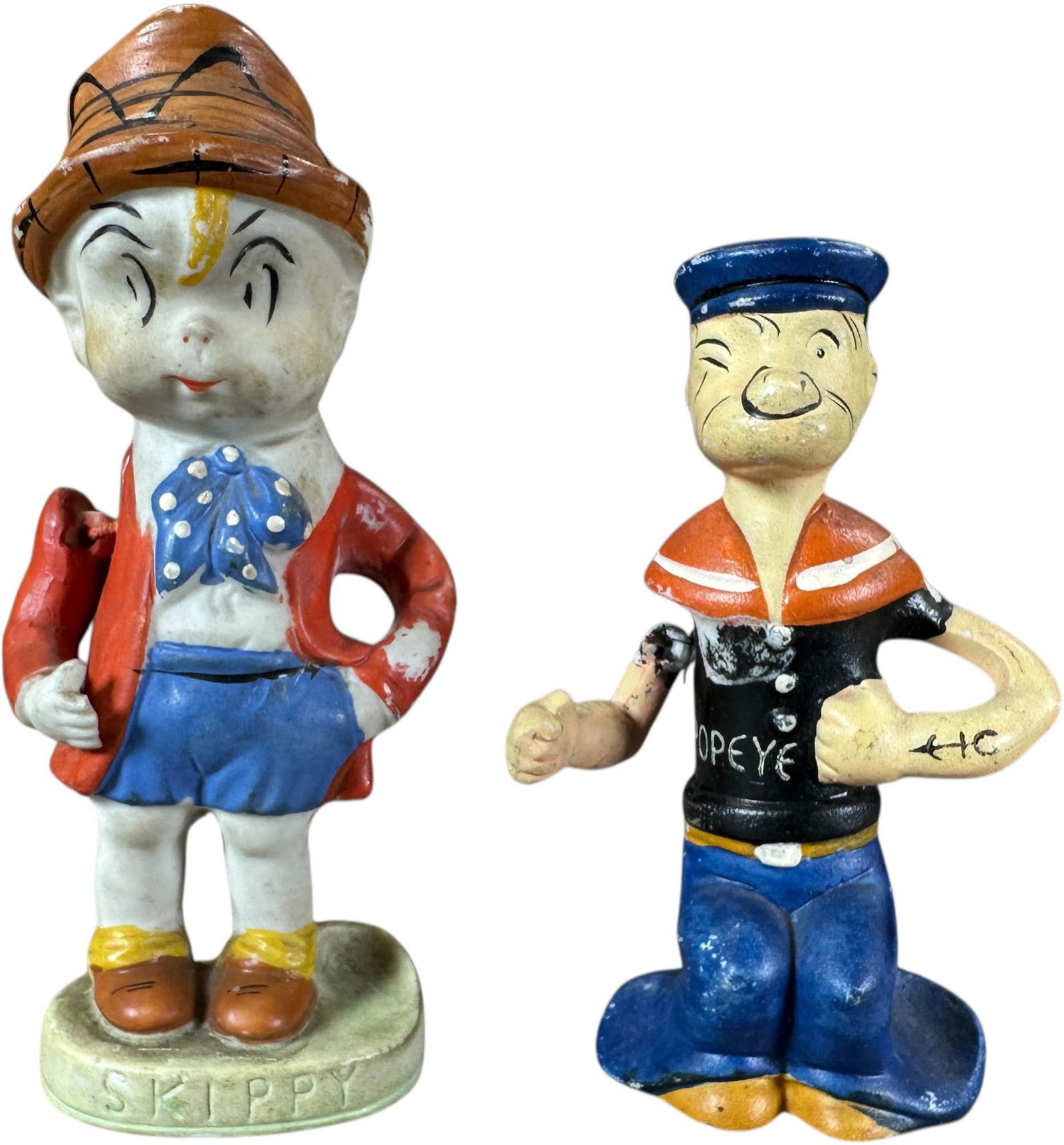 BISQUE POPEYE & SKIPPY TOOTHBRUSH HOLDERS (1 of 6)