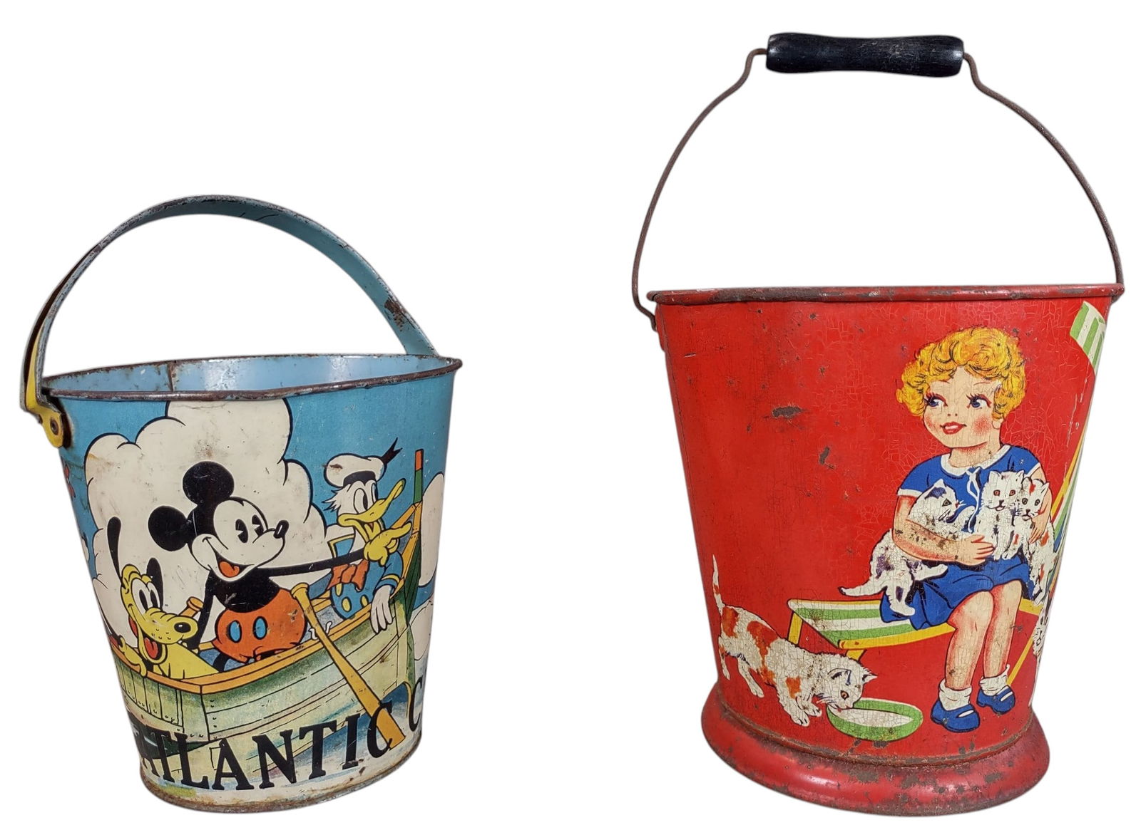 ATLANTIC CITY MICKEY MOUSE & GIRL SAND PAILS (1 of 6)