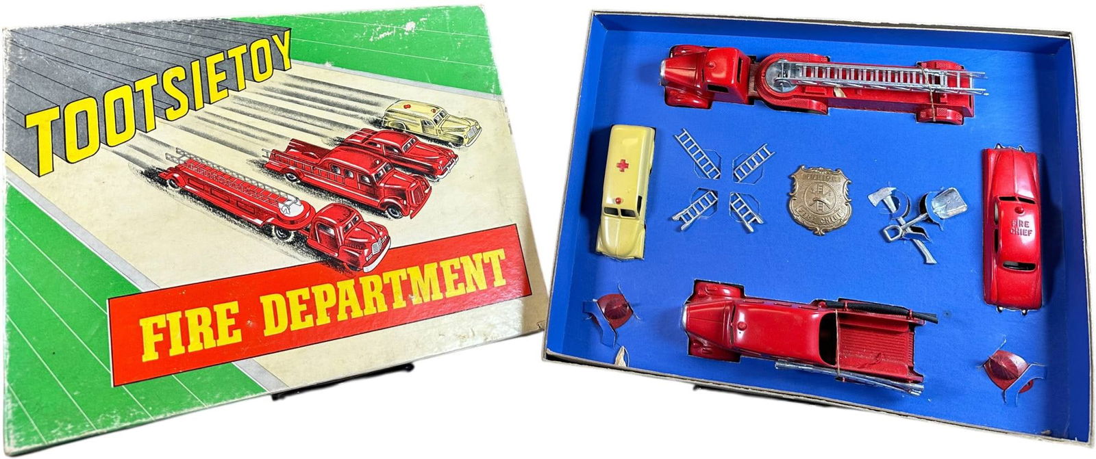 BOXED TOOTSIETOY FIRE DEPARTMENT SET (1 of 8)
