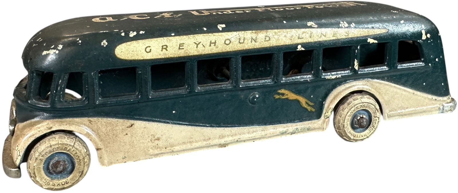 ARCADE GREYHOUND ACF BUS: 166. ARCADE GREYHOUND ACF BUS | Private label roof. Ex: Tony Lasala Collection. | 8.5" l. | (Excellent Condition) | $400 - $700