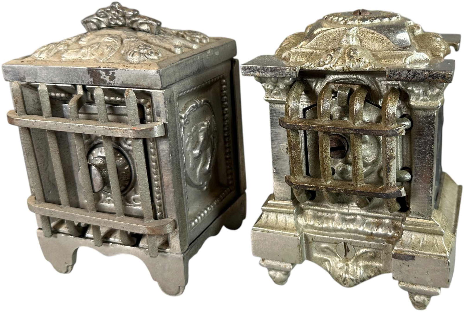 TWO CAGE SAFE STILL BANKS (1 of 7)