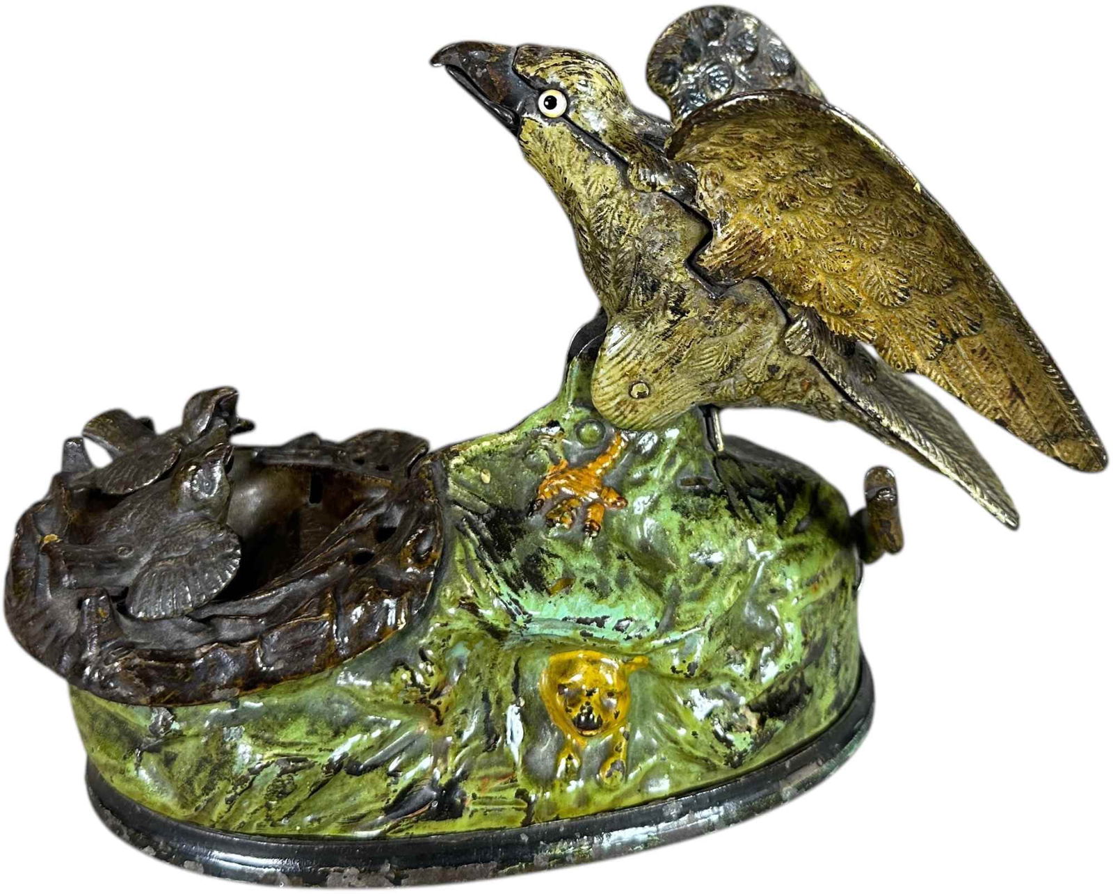 EAGLE & EAGLETS MECHANICAL BANK (1 of 8)