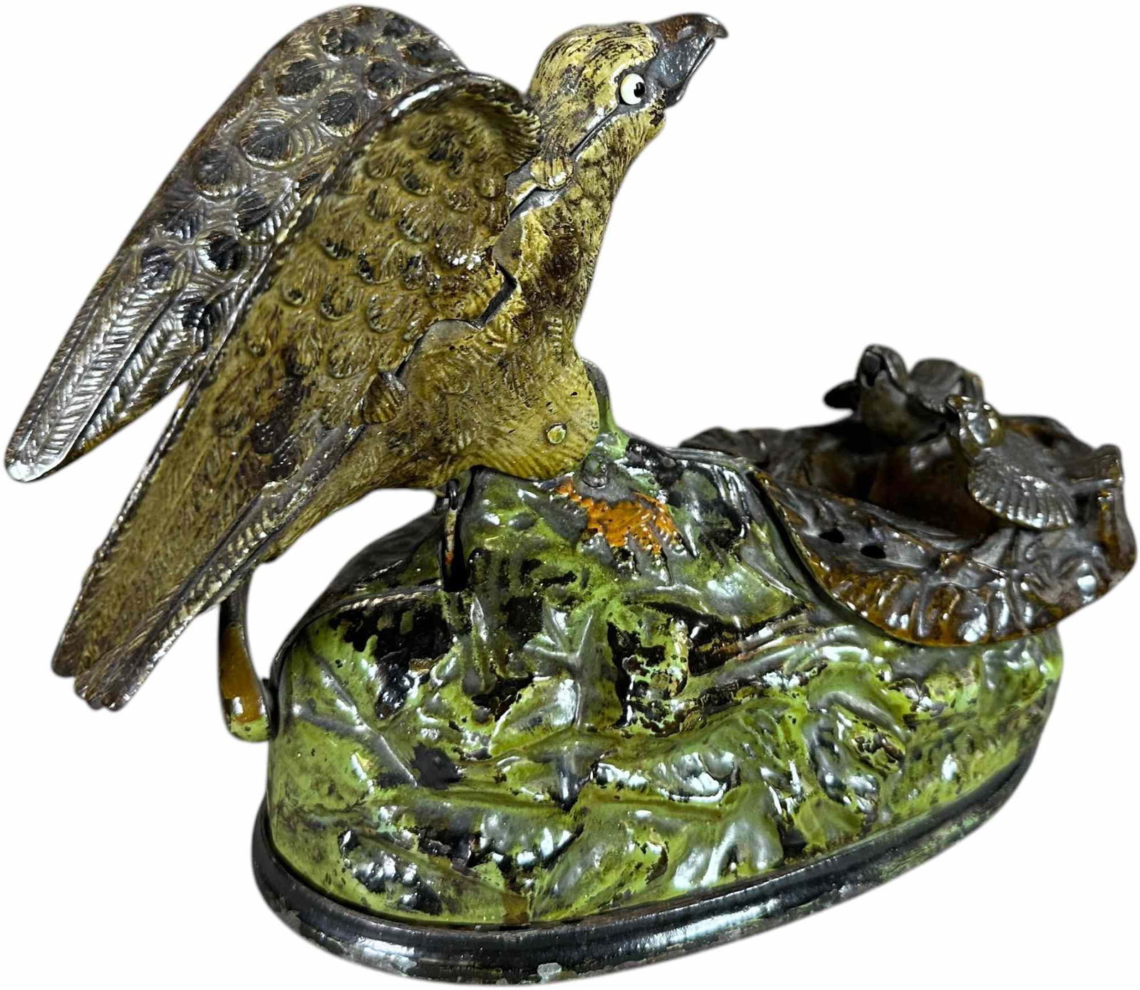 EAGLE & EAGLETS MECHANICAL BANK - 3