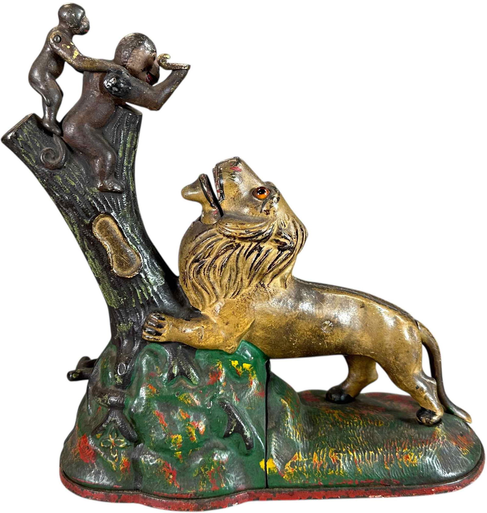 LION & MONKEYS MECHANICAL BANK (1 of 8)
