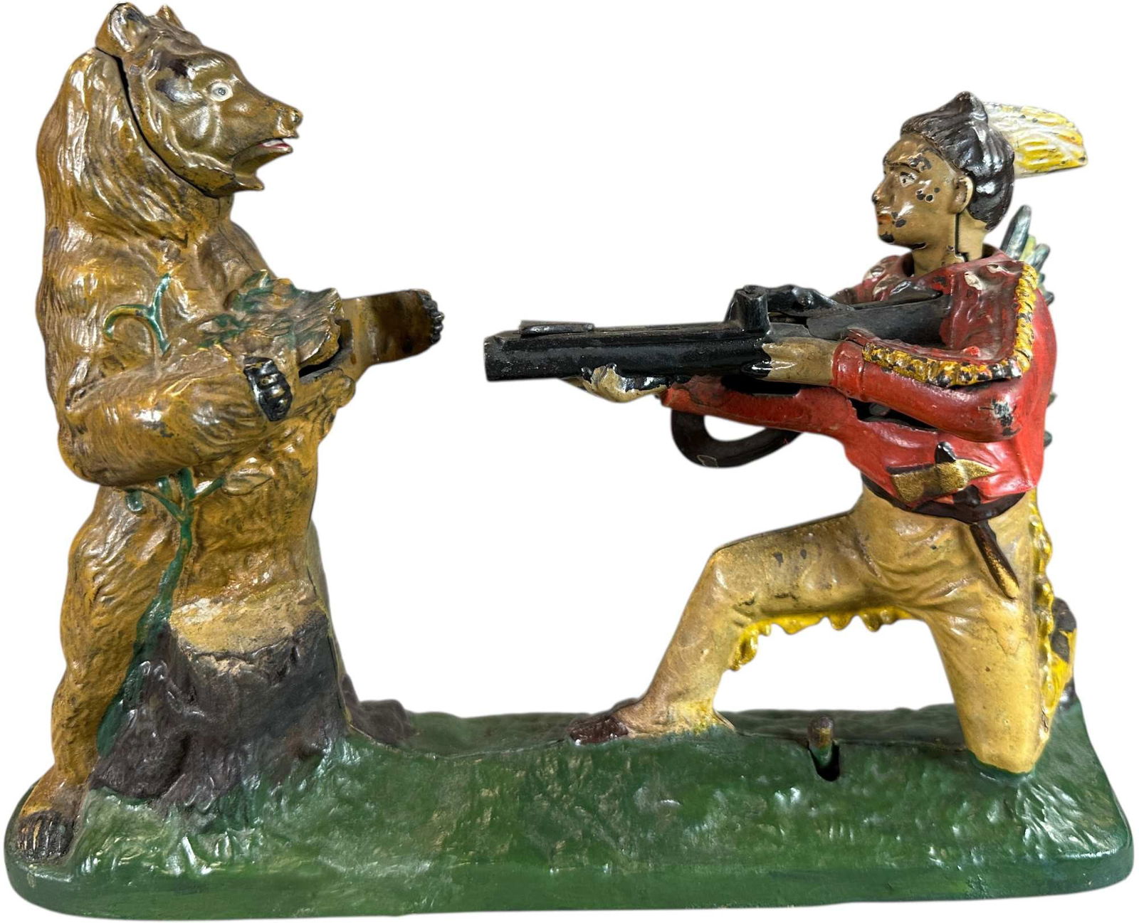 INDIAN SHOOTING BEAR MECHANICAL BANK (1 of 9)