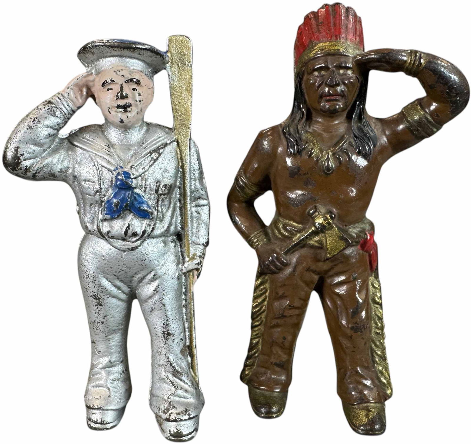 INDIAN W/ SALUTING SAILOR STILL BANK (1 of 5)