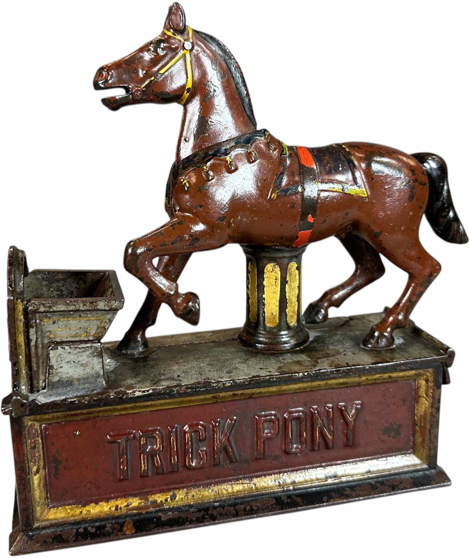 TRICK PONY MECHANICAL BANK: 300. TRICK PONY MECHANICAL BANK | Shepard Hardware Co. | 7" l. | (Very Good to Excellent Condition) | $400 - $800
