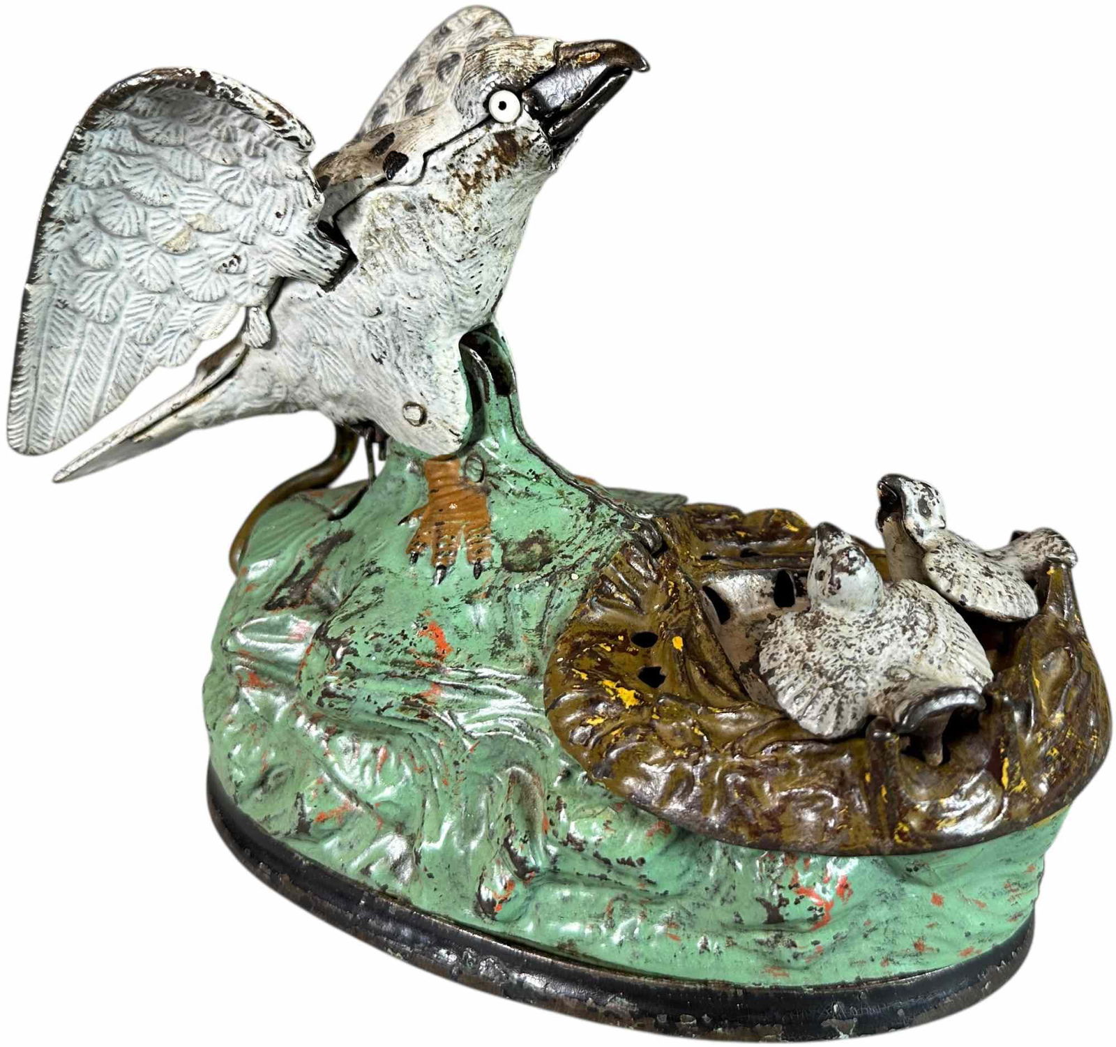 EAGLE & EAGLETS MECHANICAL BANK (1 of 12)