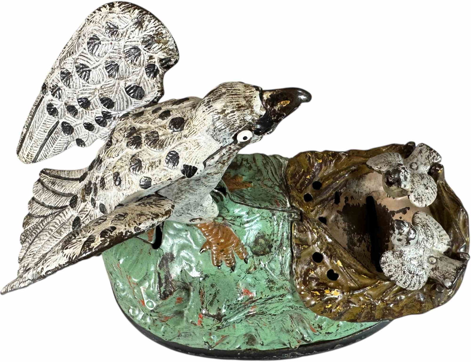 EAGLE & EAGLETS MECHANICAL BANK - 3