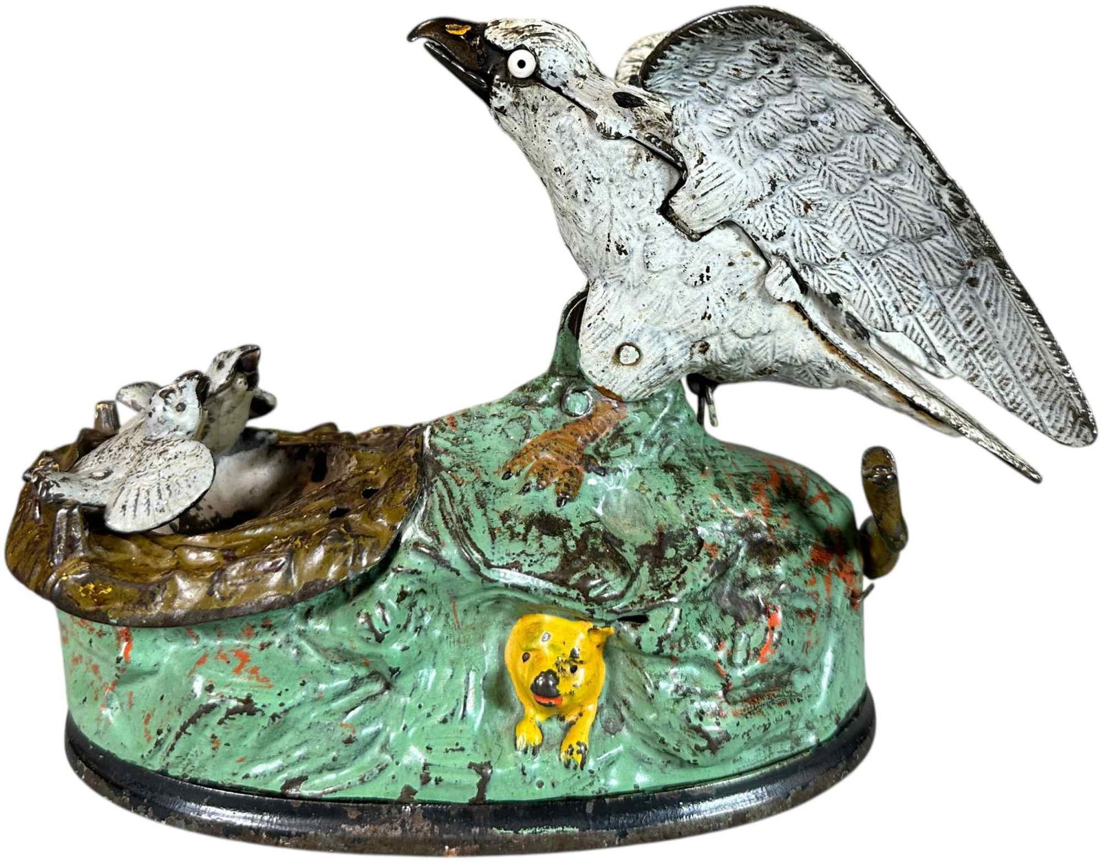 EAGLE & EAGLETS MECHANICAL BANK - 8