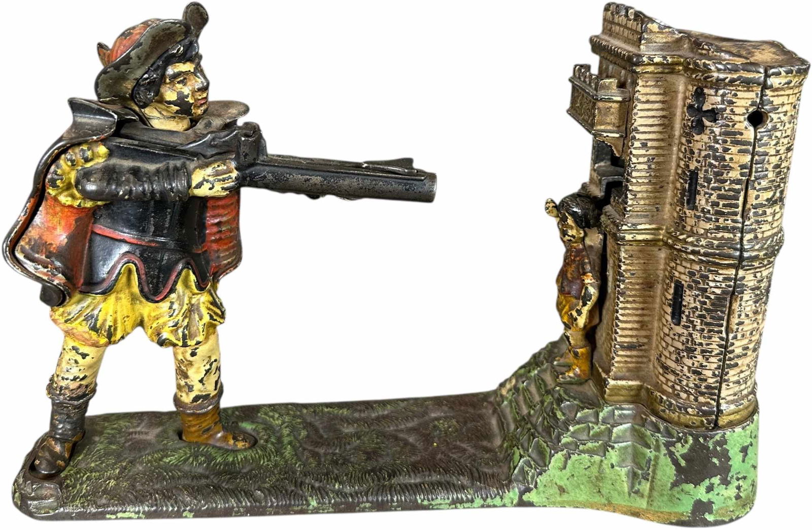 WILLIAM TELL MECHANICAL BANK: 344. WILLIAM TELL MECHANICAL BANK | J&E Stevens Co. | 10" l. | (Very Good Condition) | $150 - $300