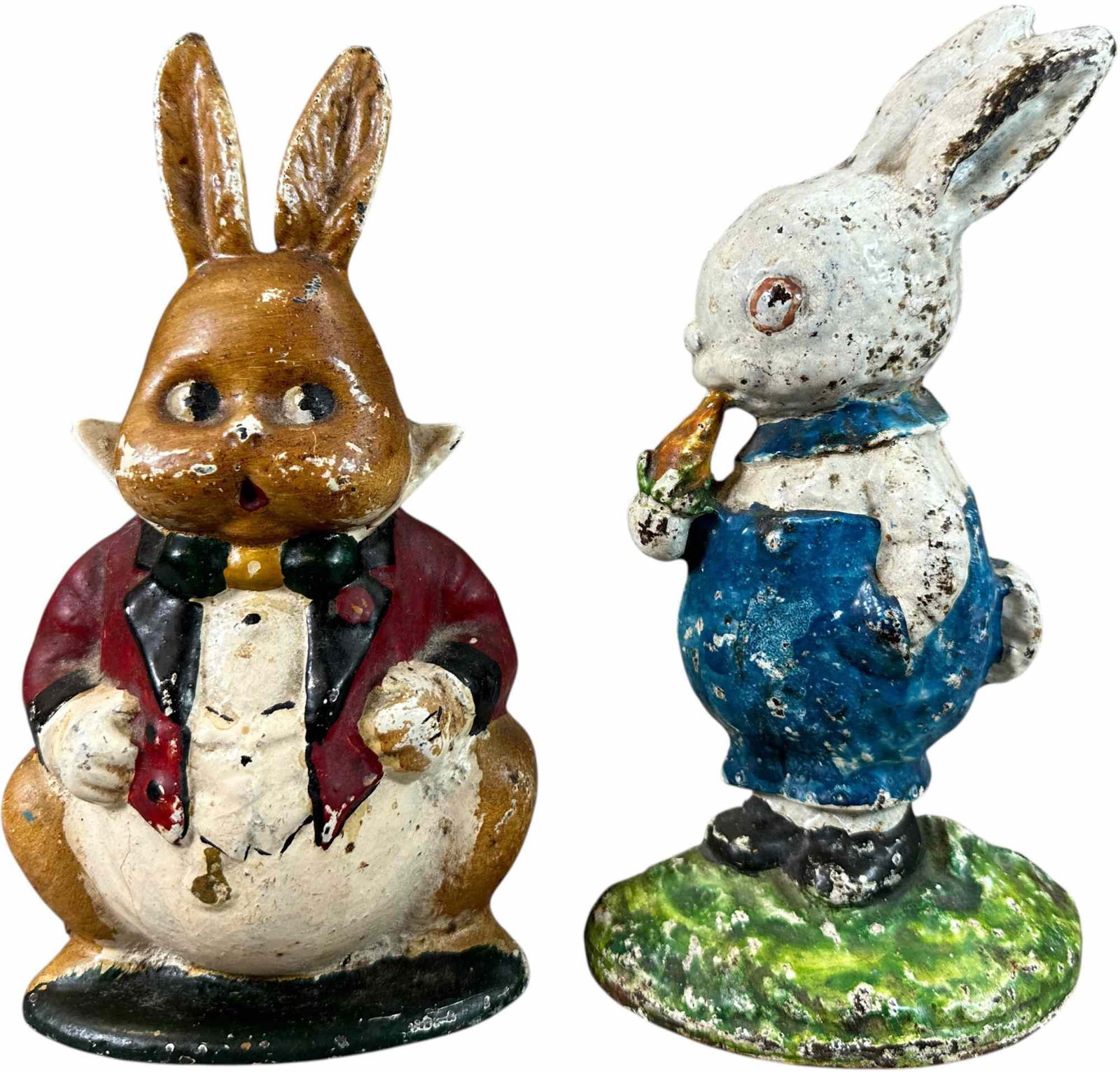 GRANDPA & HUBLEY PETER RABBIT DOORSTOPS: 365. GRANDPA & HUBLEY PETER RABBIT DOORSTOPS | 9" h. | (Very Good to Excellent Condition) | $300 - $500